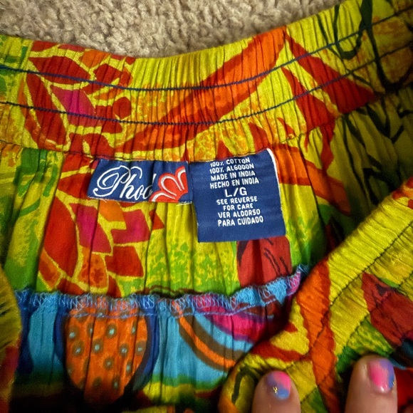 Vintage Phool Skirt Women L Colorful Reversible Flowy Hippe Boho Maxi Festival - Picture 5 of 5